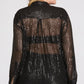 Sequin Button-Up Shirt