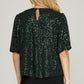 Sequin Puff Sleeve Blouse