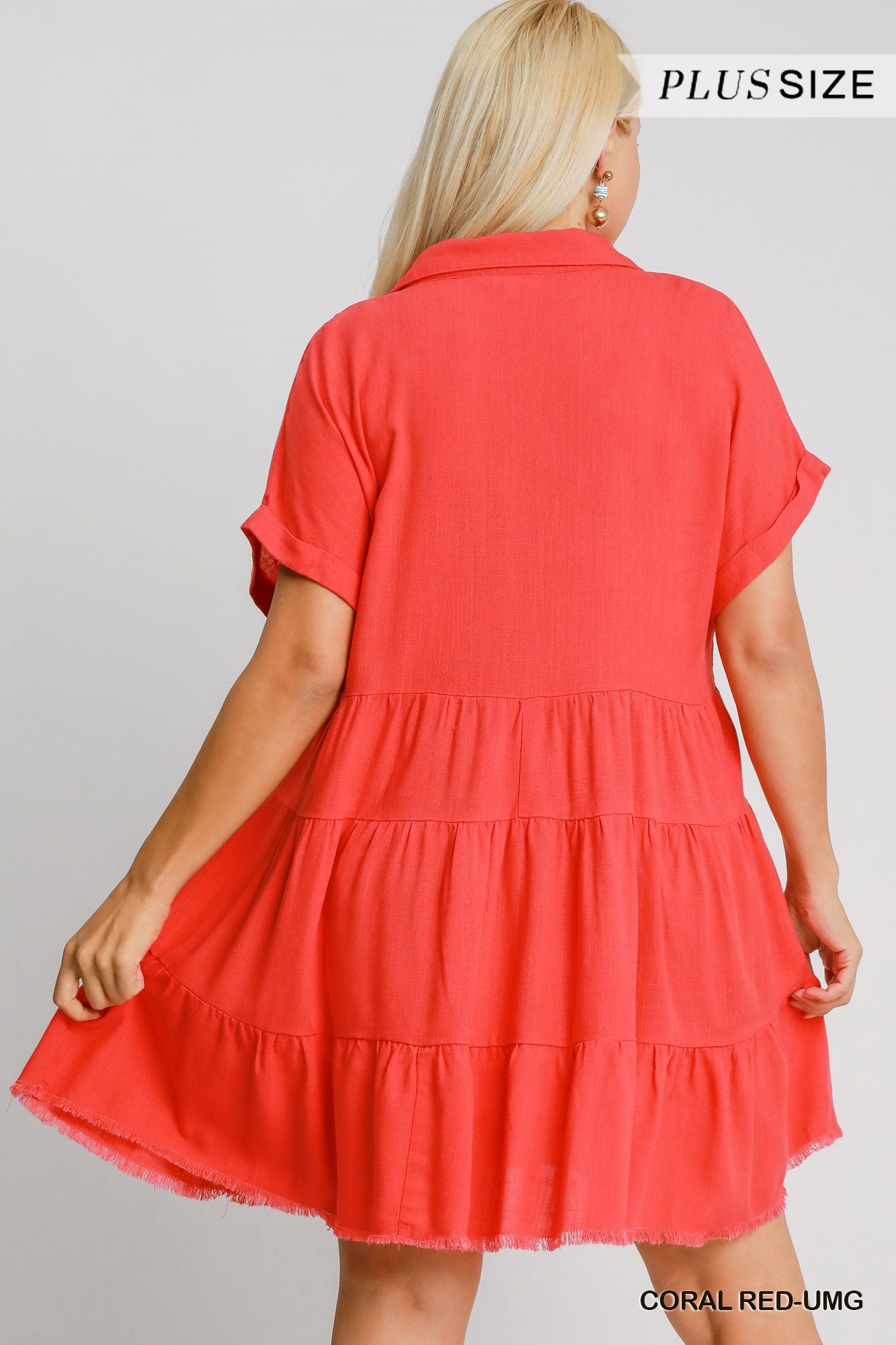 Short Sleeve Ruffle Tiered Dress - A5365