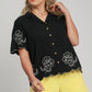 Floral Embroidered Button Down Shirt - C4279-T