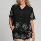 Floral Embroidered Button Down Shirt - C4279-T