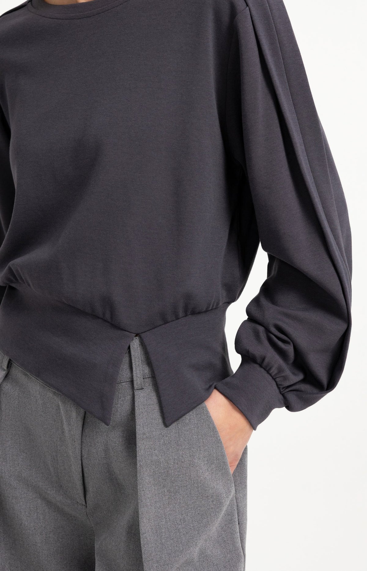 Lightweight Sweater with Folded Detail